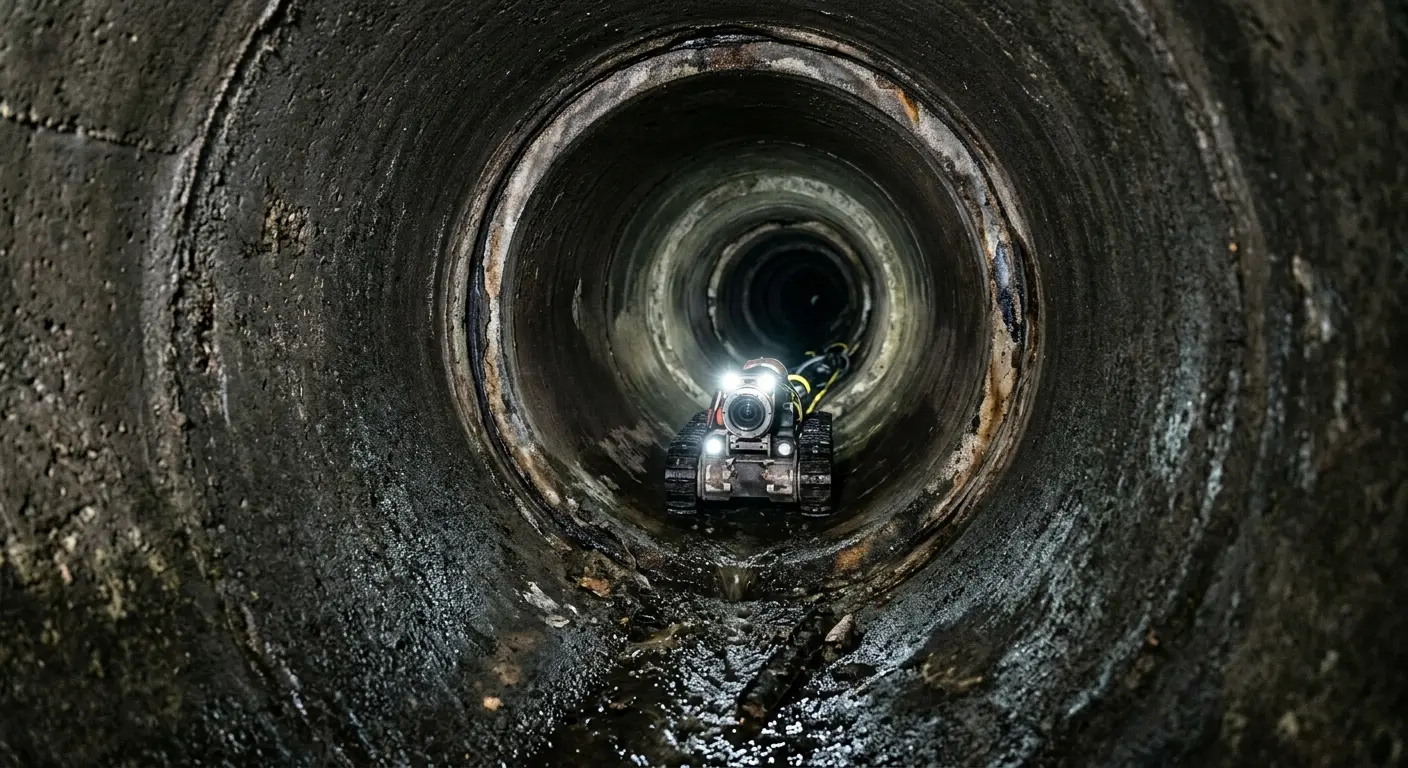 Robotic sewer camera inspecting pipe interior for Sewer Line Repair in Stokesdale